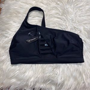 Adore me one shoulder black workout/swim top